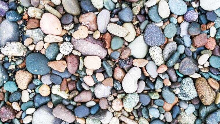 Pebbles in different natural colors