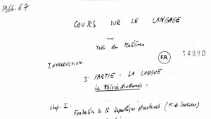Vorlesungsmanuskript von Ricœur